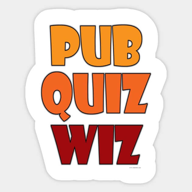 Pub Quiz Wiz Funny Trivia Champion Sticker by Tshirtfort